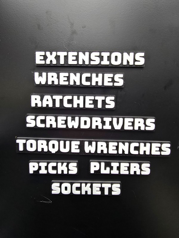 Personalized Toolbox Magnetic Labels (10 Pack) – 3D Printed Tool Drawer Organize gallery
