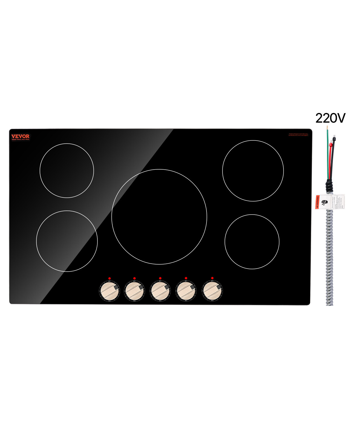 VEVOR 36" 5 Burner Induction Cooktop Electric Countertop Burner Knob Control gallery