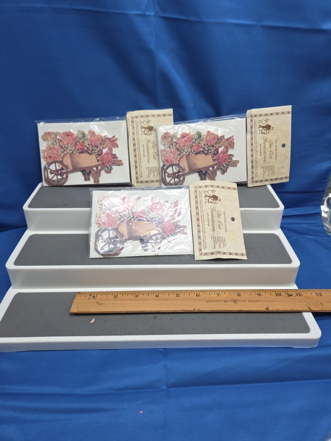 Wheel Barrel Rose's Rare Invitations Die Cut 3 Packs Old Print Factory 18 Cards gallery