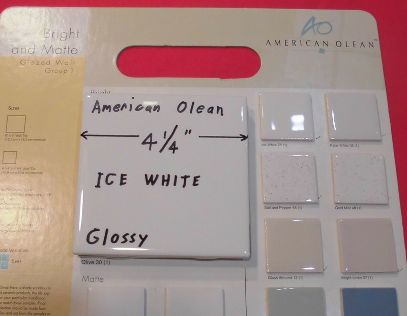 12 pcs. Glossy *Ice White* Ceramic Tiles by American Olean...4-1/4" Brightest gallery