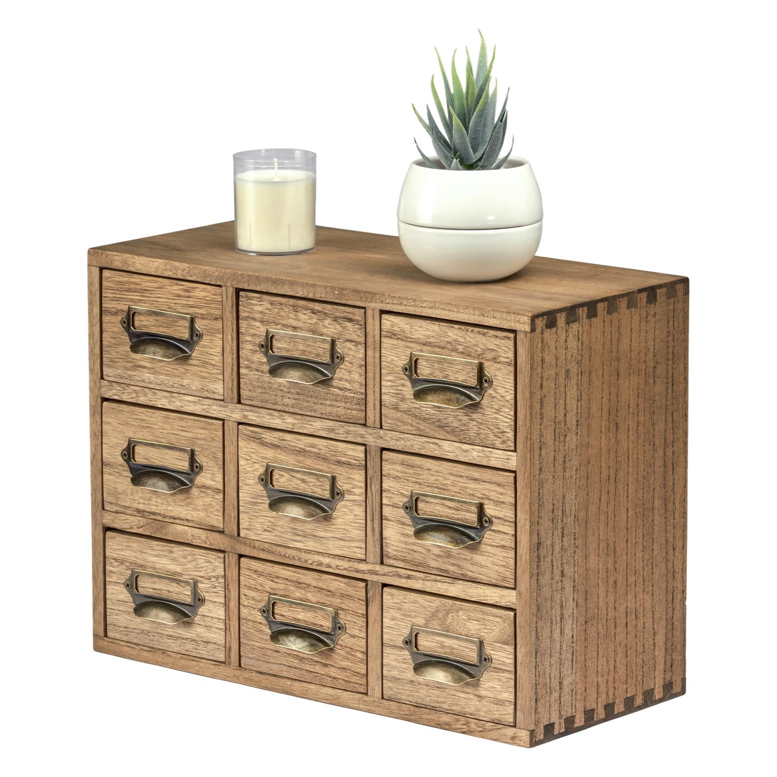 Wooden Desk Storage Cabinet 9 Drawer Mini Chest of Drawers with Metal Handle... gallery