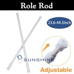2x Extendable 23.5-44″ Spring Loaded Tension Rod Rail Pole Shower Curtain Hanger