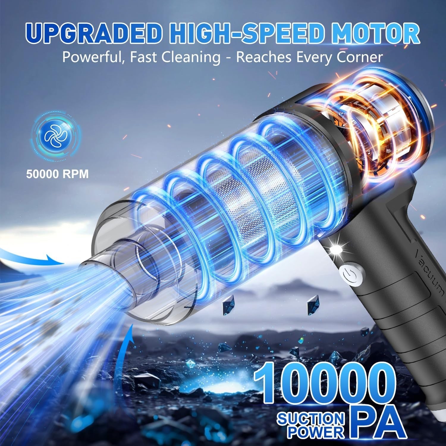 KMM Handheld Car Vacuum Cleaner, 10000PA Vacuum Cleaner & Air Duster, 120W High gallery