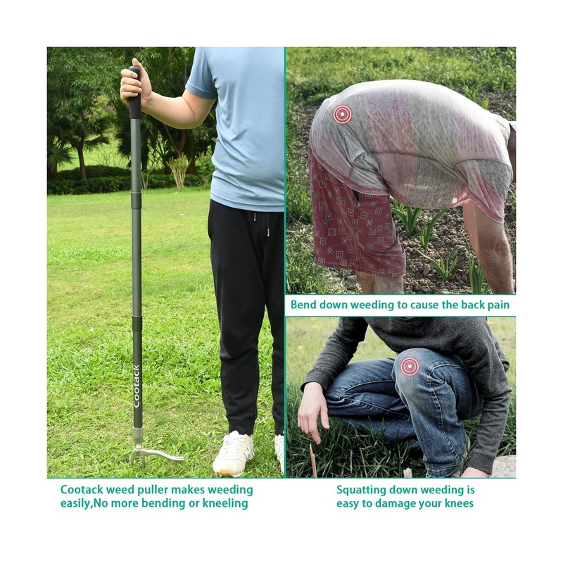 Cootack 52'' Weed Puller Long Handle Stand-up Weeding Tool, Long Hand Weeder ... gallery