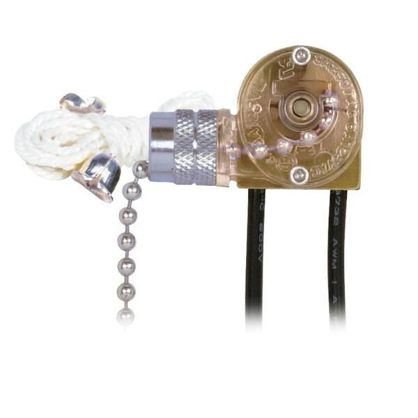 Pull Chain Switch On-Off for Ceiling Fan Lamp Light Clear nickel gallery