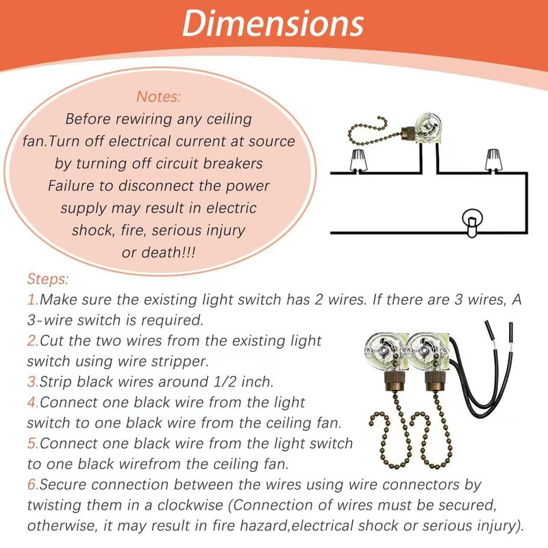 Pull Chain Light Switch ZE 109 On Off Ceiling Fan Lamp Replacement Part gallery