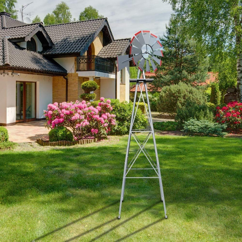 VINGLI Upgrade 8FT Ornamental Windmill Backyard Garden Decoration Weather Vane, gallery