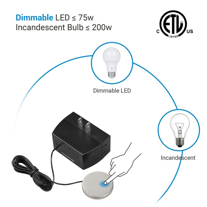 DEWENWILS Touch Dimmer Switch, Touch Pad Control with 3 Levels of Dimming gallery