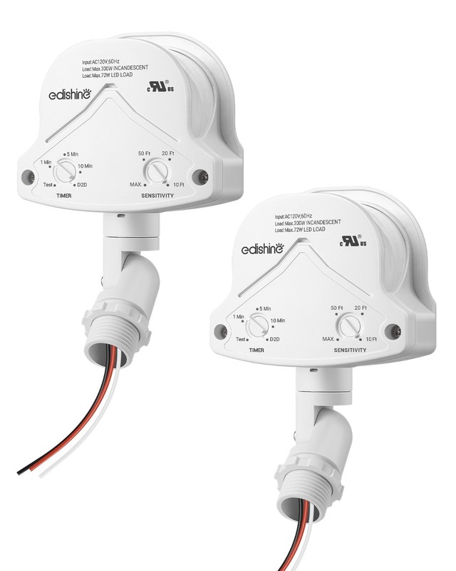 EDISHINE 2Pack 240° Motion Sensor,Replacement Motion Detector 3 Modes PIR Motion gallery
