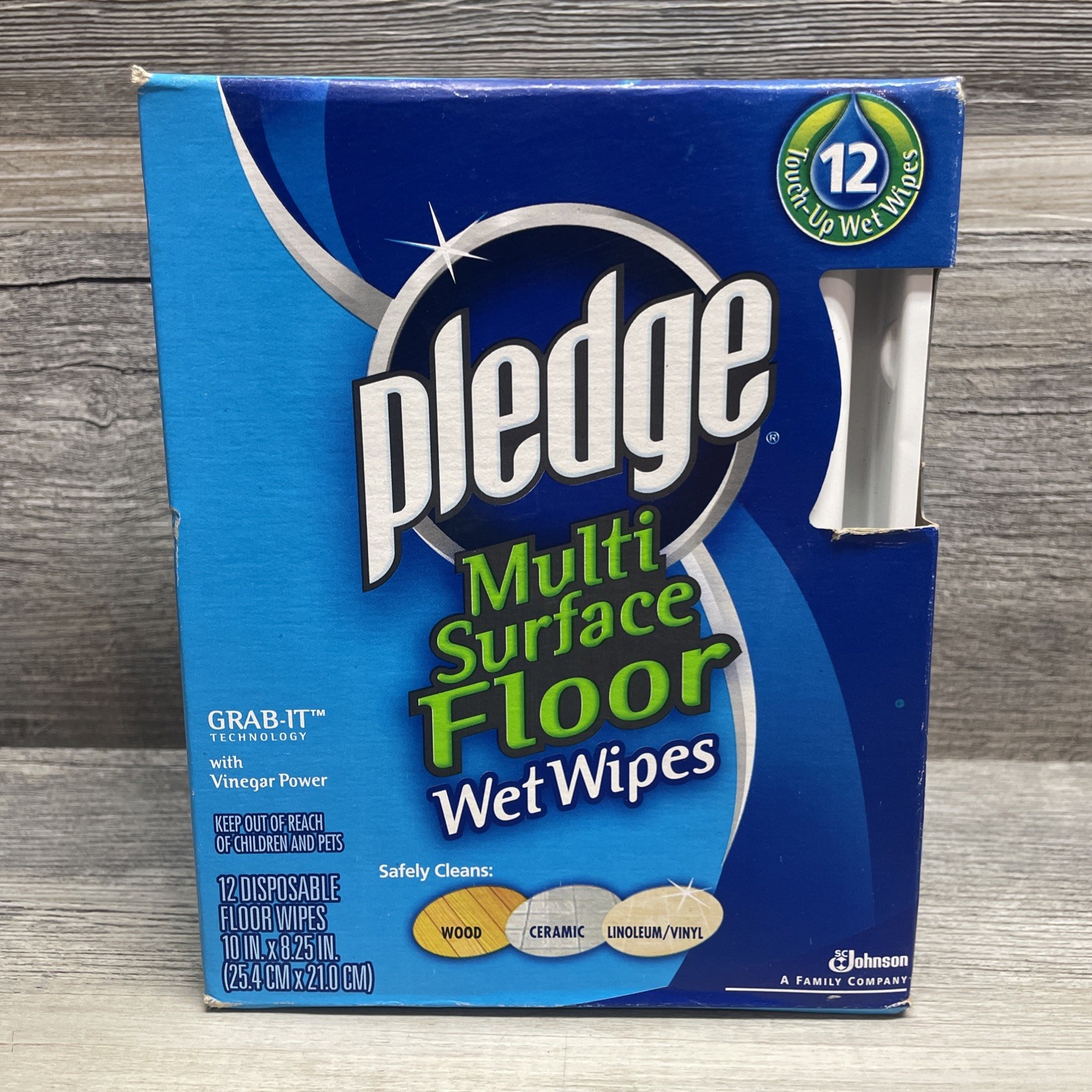 Pledge Grab It Multi Surface Floor Wet Wipes Box of 12 Discontinued New Sealed gallery