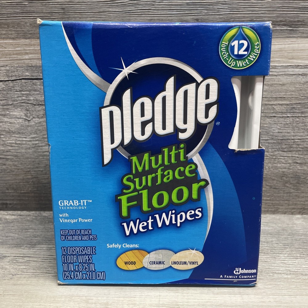 Pledge Grab It Multi Surface Floor Wet Wipes Box of 12 Discontinued New Sealed