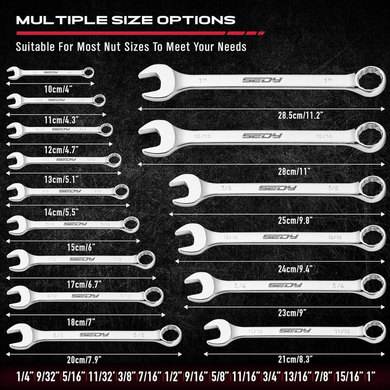 30-Piece Combination Wrench Set - Open End Wrench Set with Organizer Professi... gallery