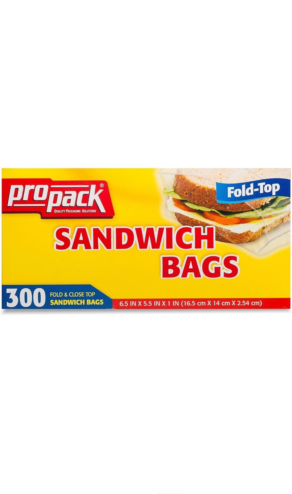 PROPACK Disposable Plastic Sandwich Bags with Fold Close Top 600 BAGS ,... gallery