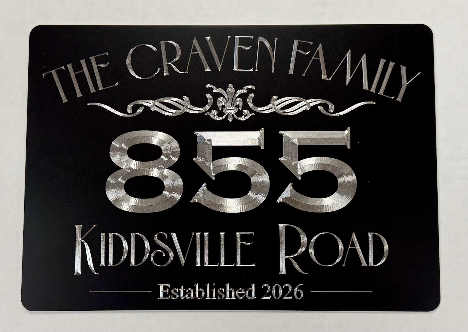 Double Sided Custom Engraved House Home Number Street Address Metal Sign 10x7 gallery