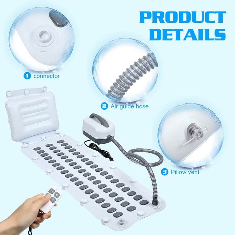 Spa Bubble Bath Machine Adjustable 6 Speed Bubbles Inflatable Pillow Non-slip gallery