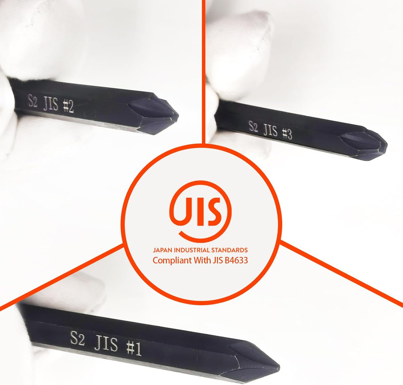 JIS B4633 Impact Screwdriver Bits Set 5/16" Hex S2 Steel 75mm Japanese Vehicles gallery