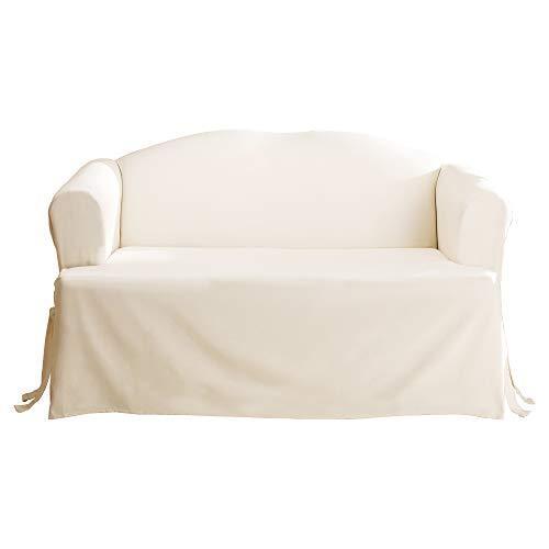 Surefit Home Décor Duck Solid T-Cushion Sofa One Piece Slipcover, Relaxed Fit, gallery