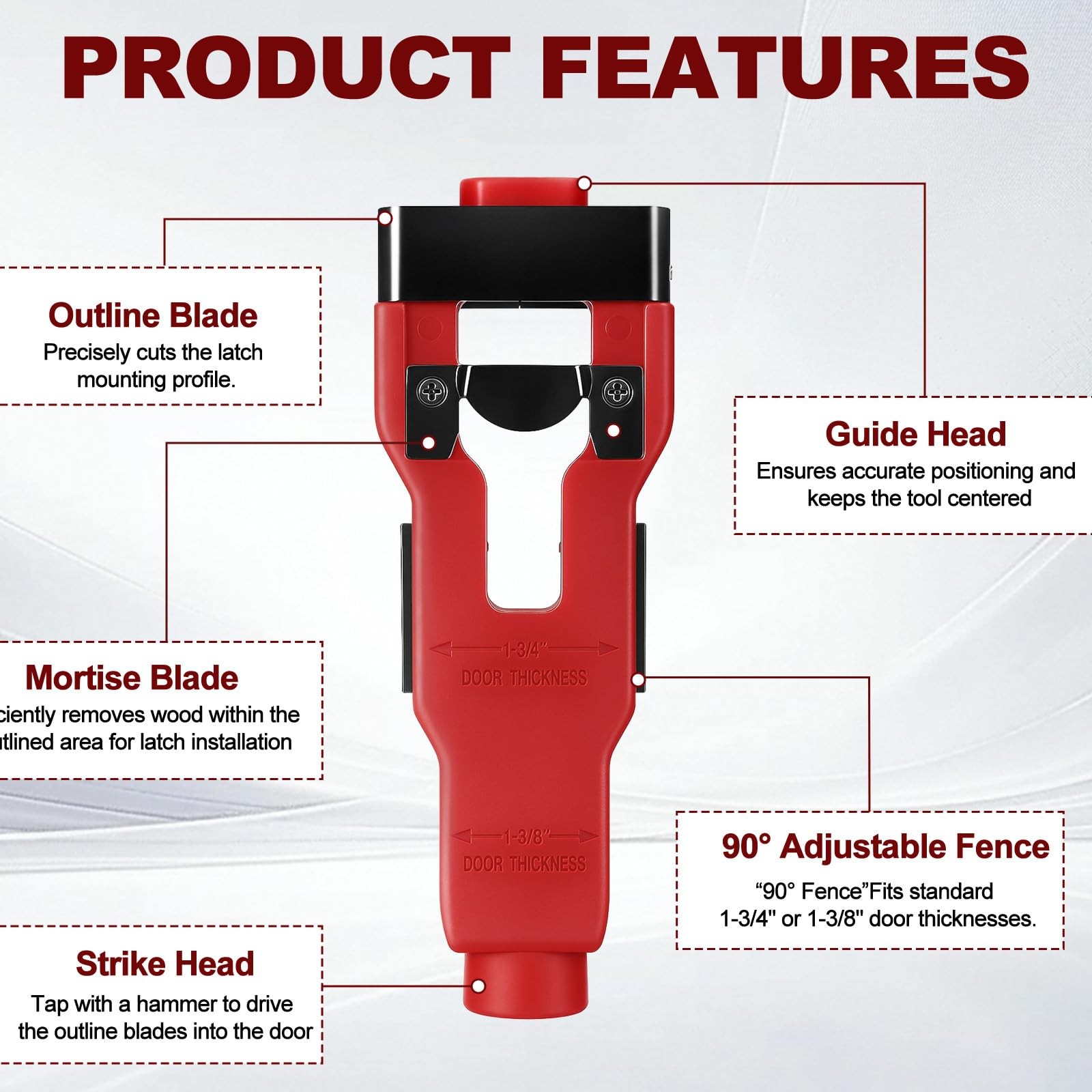Door Latch Mortise Tool Installation Kit Precision Scoring Chiseling Fits for gallery