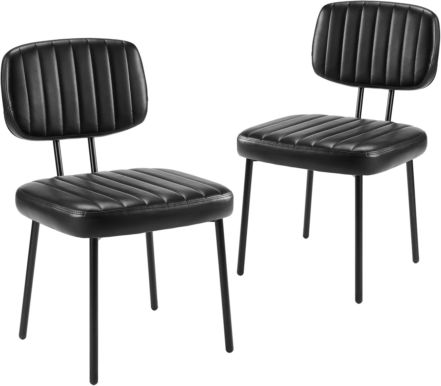 2 Pcs Leather Upholstered Dining Chairs Mid Century Modern Home Kitchen Chair gallery