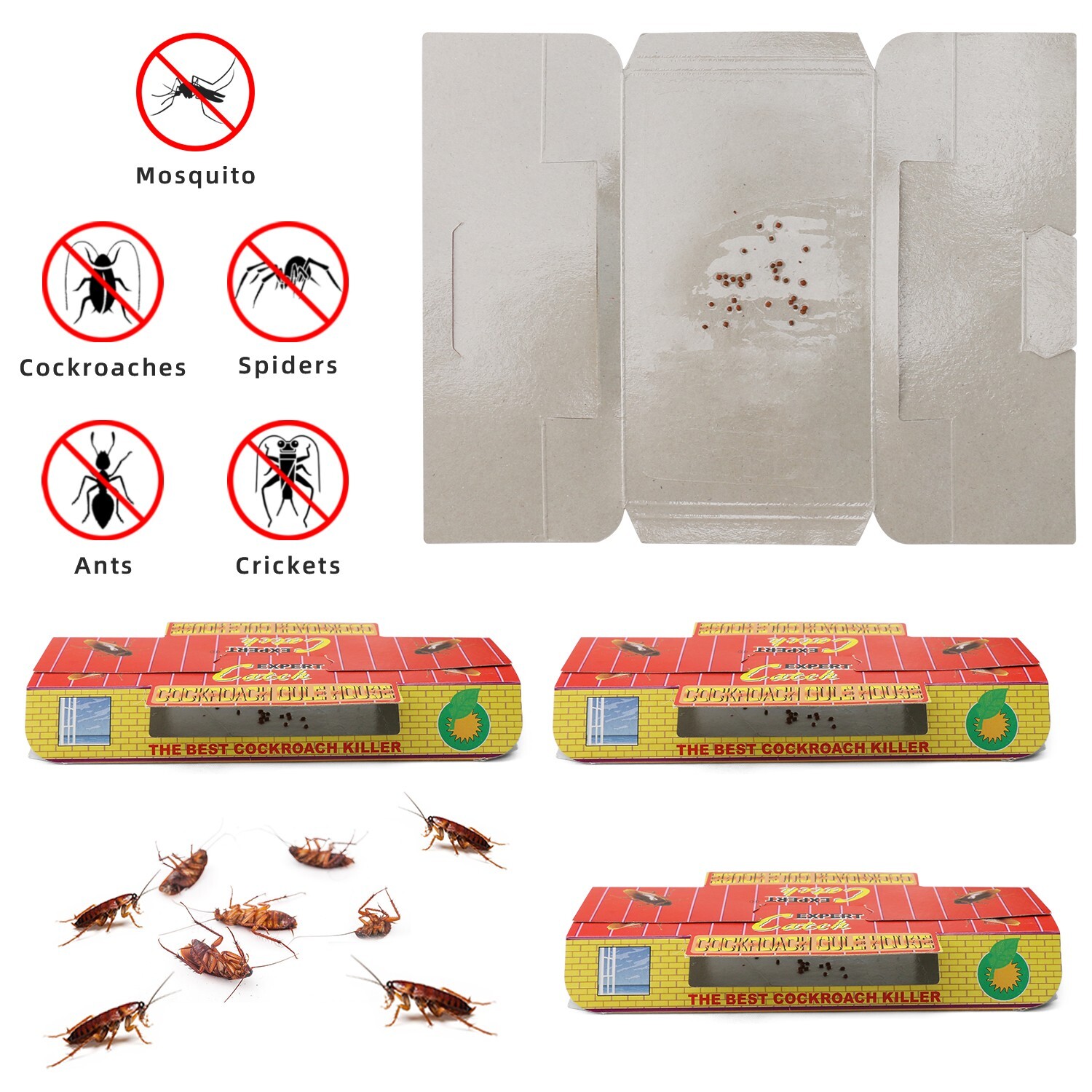 5Pack Non-Toxic Odorless Cockroach Trap Room- Built-In Attractant For Indoor Use gallery