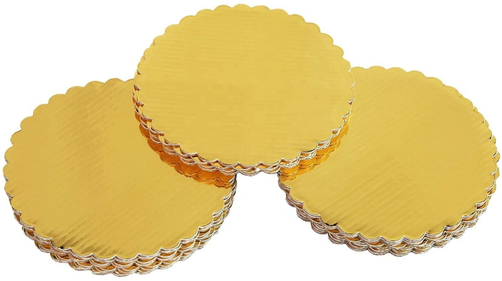 12" Round Scalloped Cake Circle-Gold laminated gallery