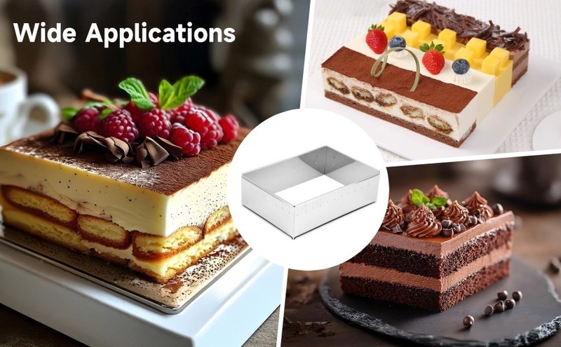 Adjustable Rectangular Cake Ring, Stainl Steel Mousse Cake Ring Mould gallery