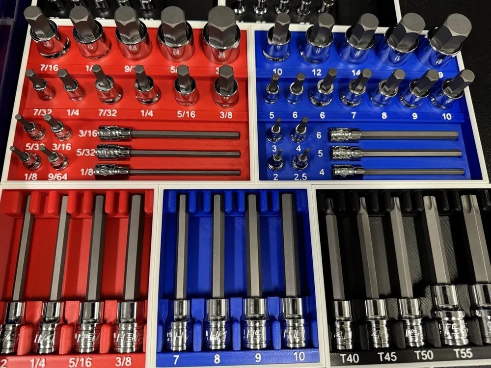 Capri Tools Bit Socket Set Organizer, SAE Metric Torx 30500-88MS - NO TOOLS