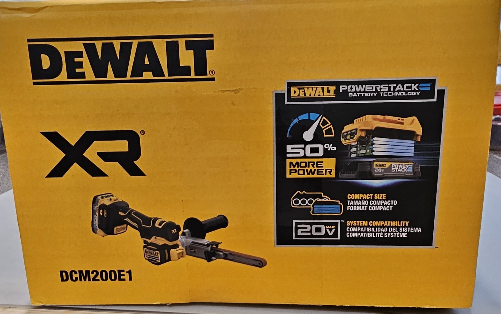 DEWALT XR 20V Brushless Bandfile Kit DCM200E1 Powerstack Battery Included gallery