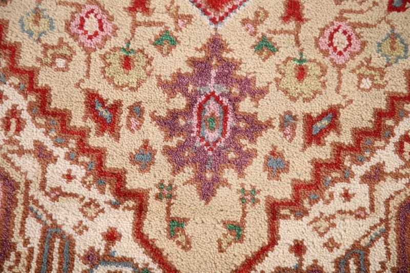 Geometric Light Gold/ Gray Heriz Serapi Oriental Rug 3'x5' Handmade Accent Rug gallery