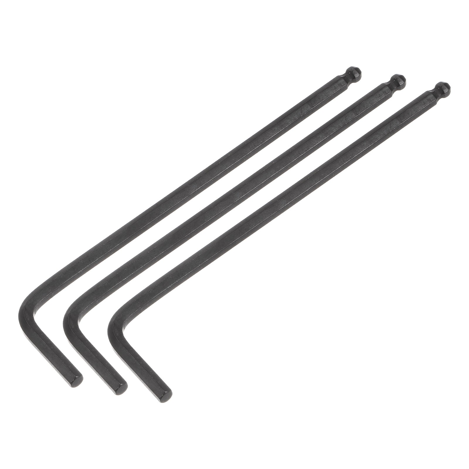 3Set 4mm Ball End Hex Key Wrench L Shaped Long Arm CR-V Repairing Tool Black gallery