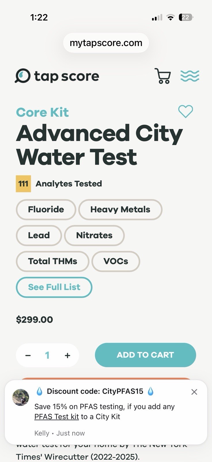 Tap Score Water Testing Kit - Testing Kit gallery