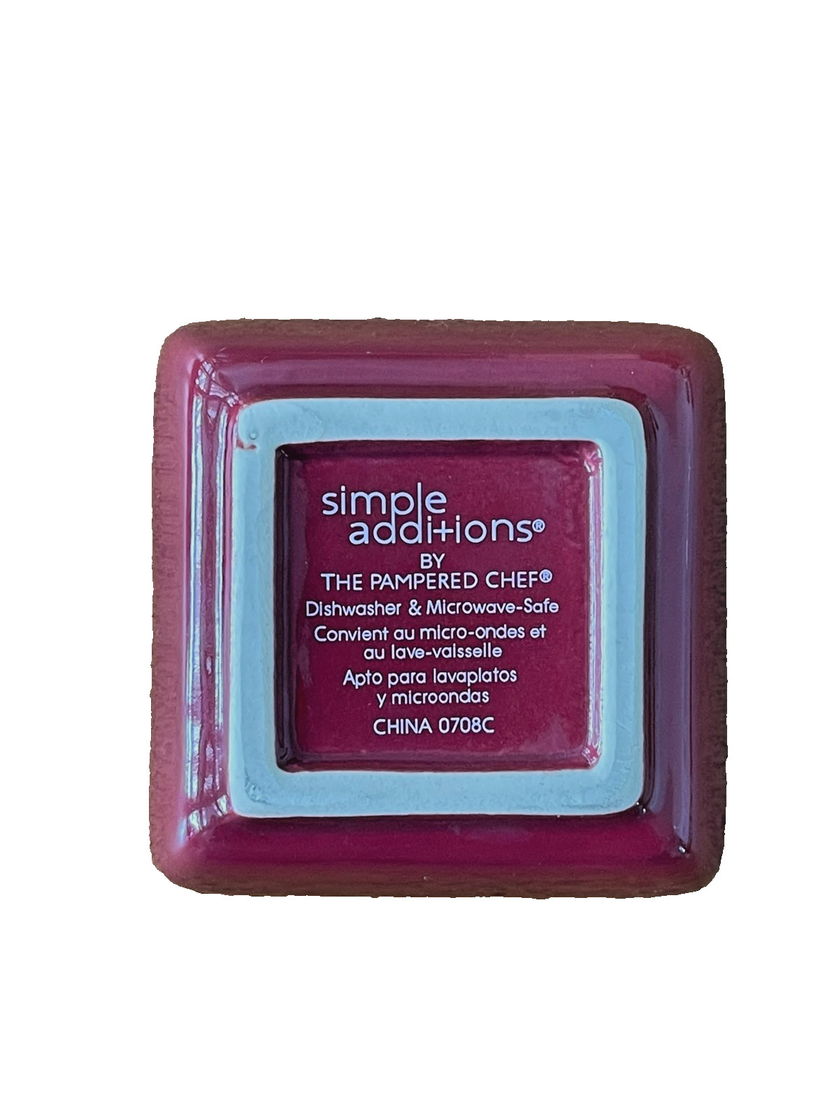 Pampered Chef Simple Additions Petite Squares Cranberry Dip Bowls 0708C Set of 4 gallery
