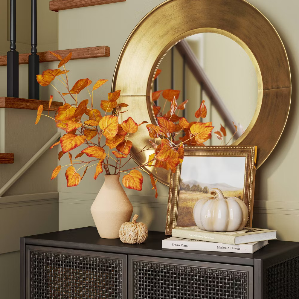 Large Orange Fall Leaf Artificial Plants Arrangement - Threshold gallery