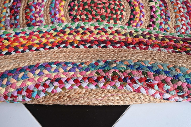 Rugmoda Jute Multicolor Braided 4x4ft Round Rug for Living Room Bedroom Area Rug gallery