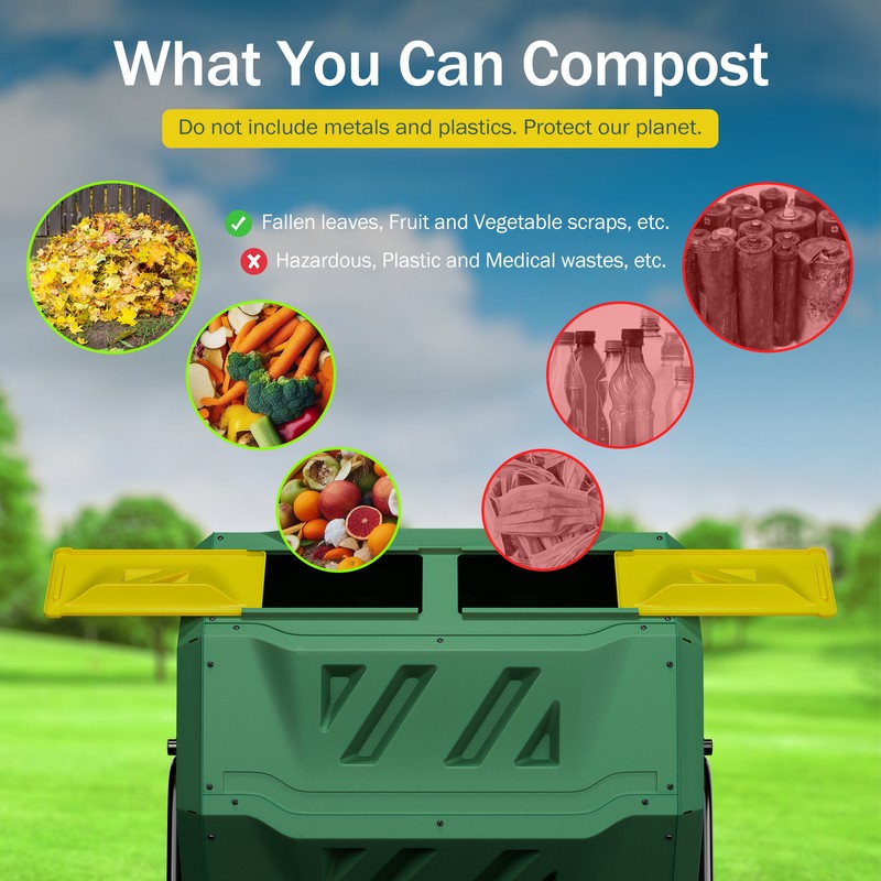 Large Composter Outdoor Garden Compost Bin Green 43 Gallon Easy to Assemble gallery