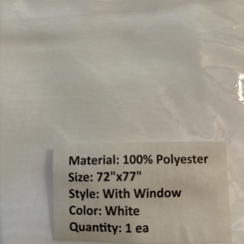 Shower Curtain - Hookless Madison White - White/Shear Window 71" x 77" gallery