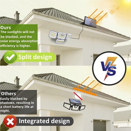 3000LM Outdoor Solar Motion Sensor Light 333 LEDs Waterproof Security Wall Lamp gallery