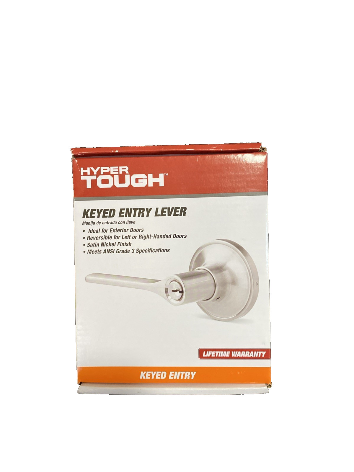 Hyper Tough Keyed Entry Lever Exterior Door Satin Nickel Finish ANSI Grade 3 NIP gallery