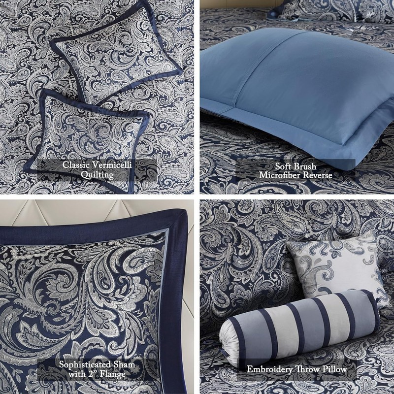 Aubrey Reversible Quilted Bedspread Set, Solid Reverse Summer Breathable, Lig... gallery