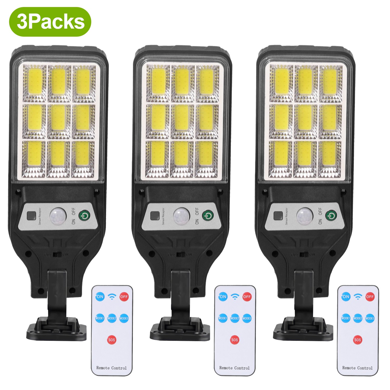 3PCS Outdoor Solar Wall Light LED Motion Sensor Bright Flood Street Lamp 3 Modes gallery