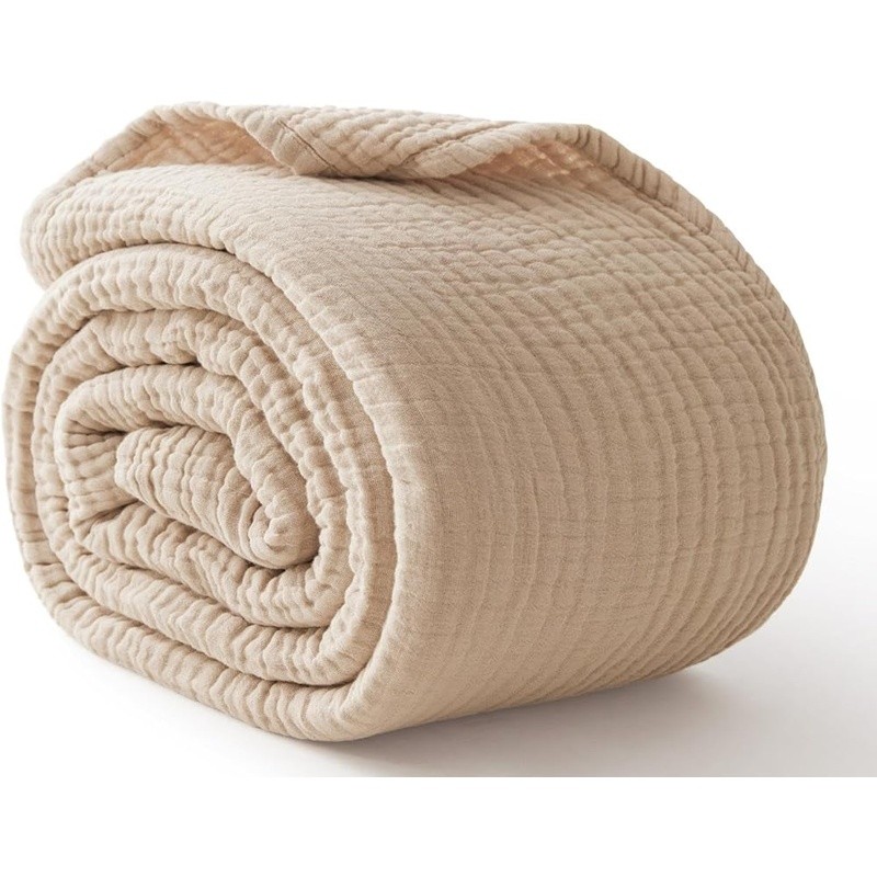 Cotton Muslin Blanket Soft Breathable Throw Cozy Versatile Nursing Travel Gift gallery