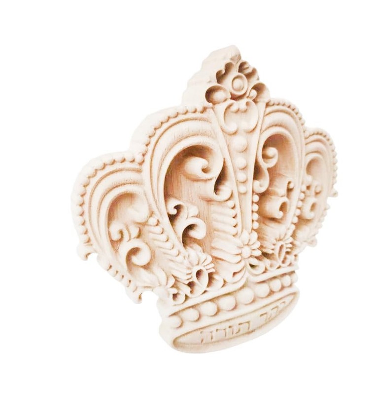 Crown Pattern Wood Carving Decal Unpainted Wood Onlay Appliques DIY 1PC 4 gallery