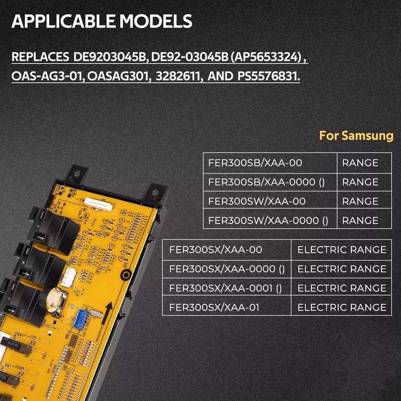 DE92-03045B Range Oven Control Board For Samsung FE-R300S Models FER300SX/SW/SB gallery