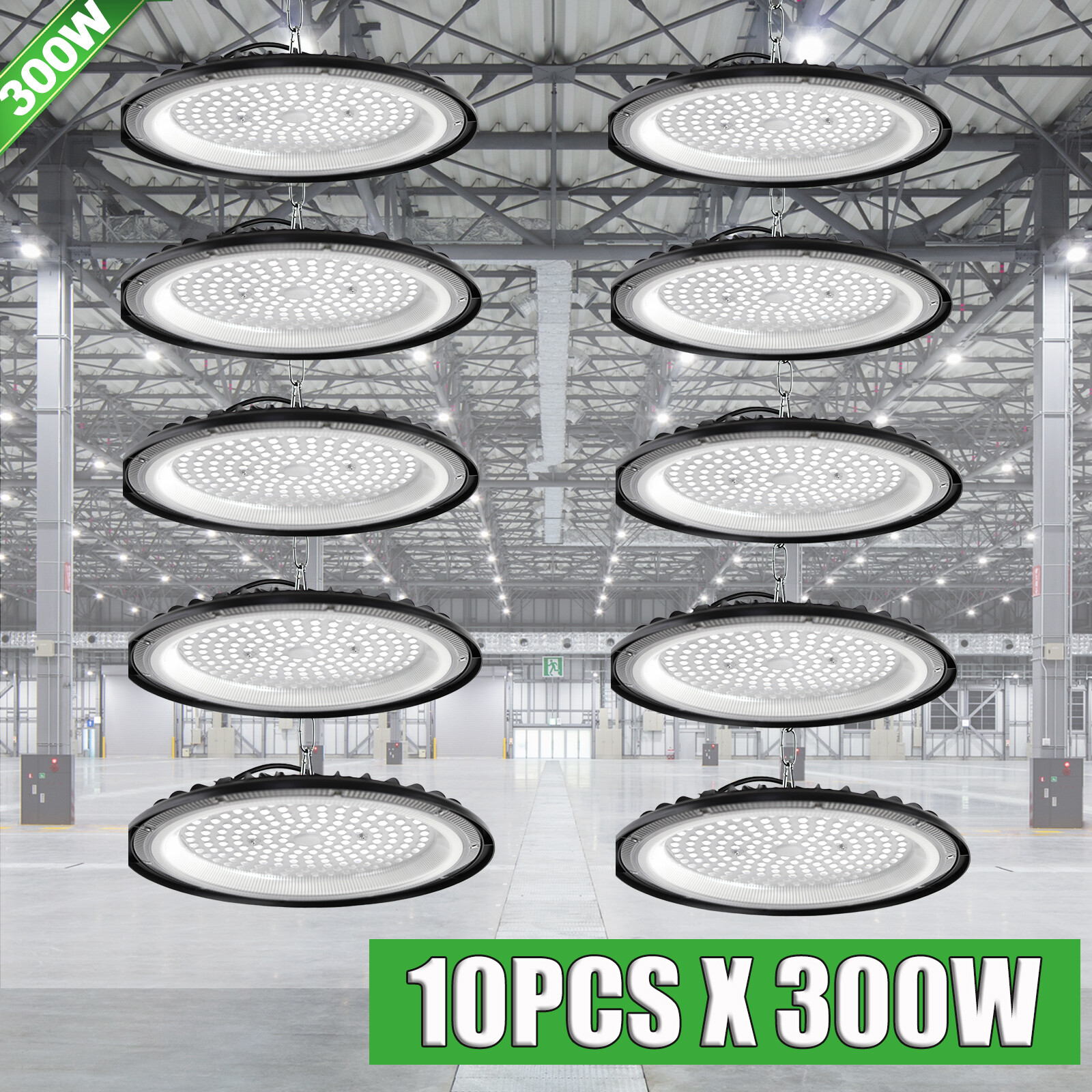 10 Pack 300W UFO LED High Bay Light Shop Industrial Commercial Factory Warehouse gallery