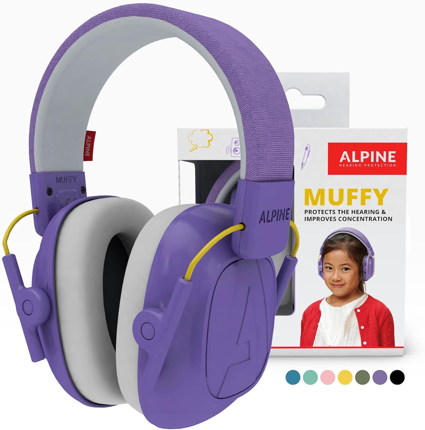 Alpine Muffy Kids Hearing Protection 25dB Noise Cancelling Headphones Purple gallery