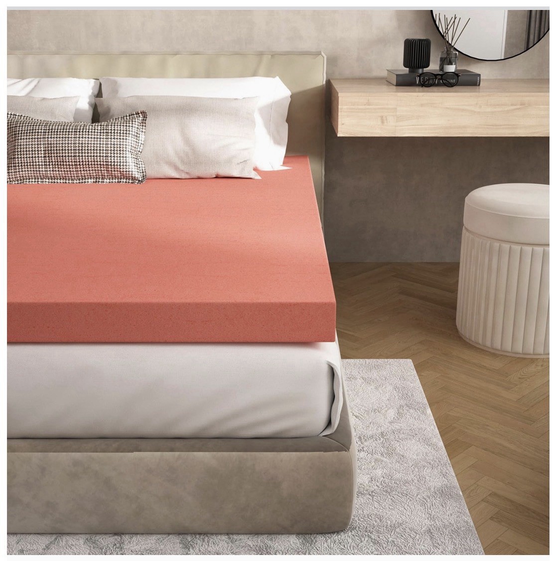 Jacia 3” Memory Foam Topper, For Use In RV’s & Campers Short Queen 60”W x 74”L gallery