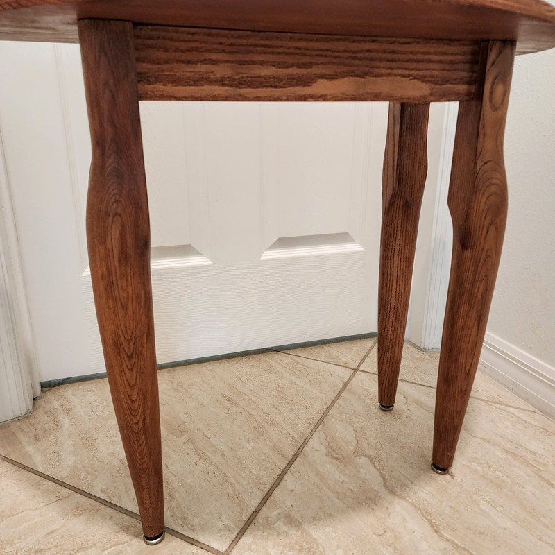 Vintage Demilune Console Table Unique Mid-Century Shaped Legs Solid Wood 24"H gallery