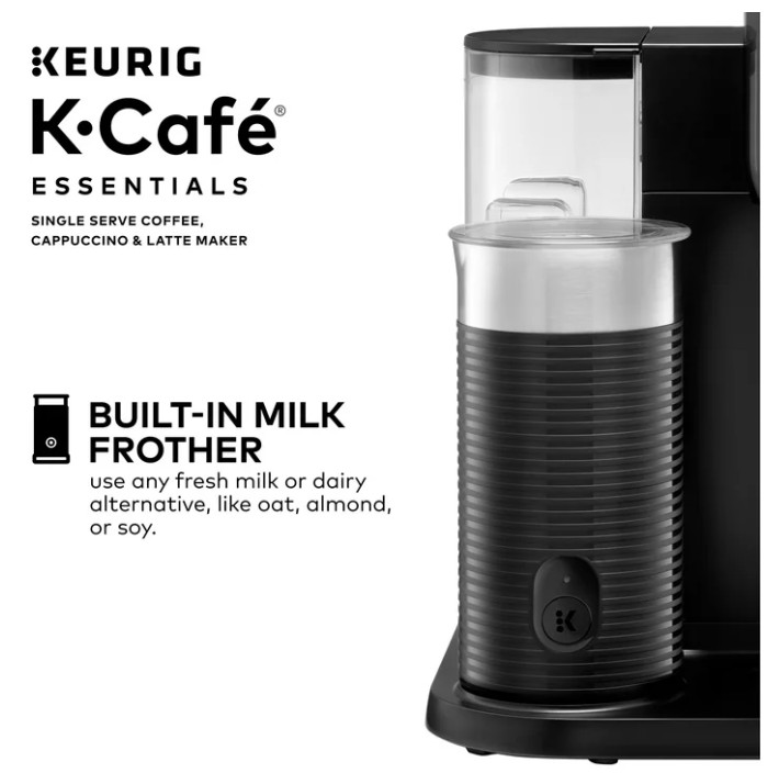 Keurig K-Café Essentials Single-Serve K-Cup Coffee Maker – Black | Milk Frother gallery