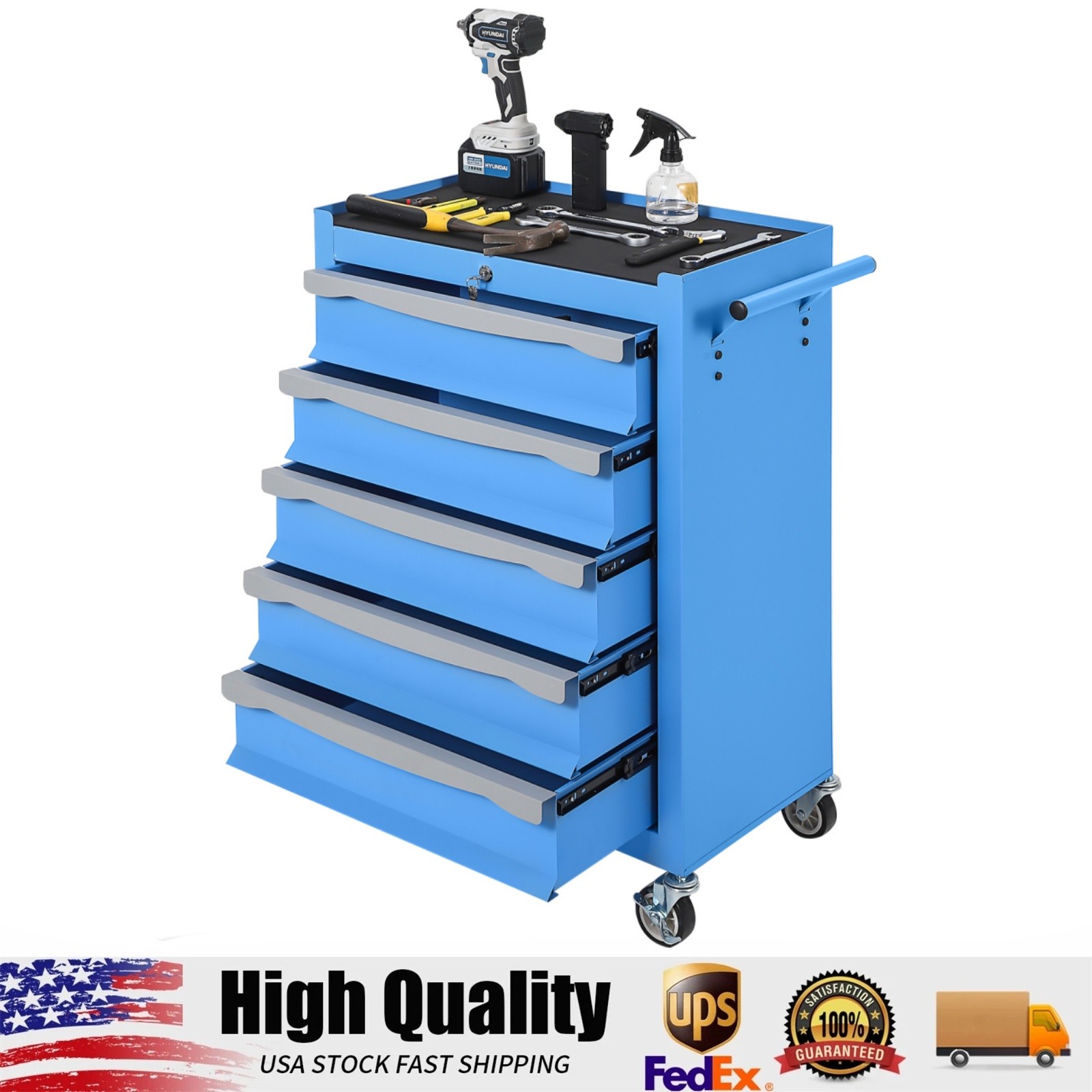 5-Drawer Tool Chest, Rolling Tool Cart, Large Capacity Tool Storage Cabinet gallery