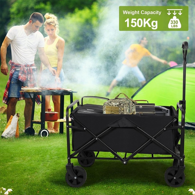 Wagon Cart Trolley Folding Multi Purpose Festival Garden Big Wheels Load 330lbs gallery